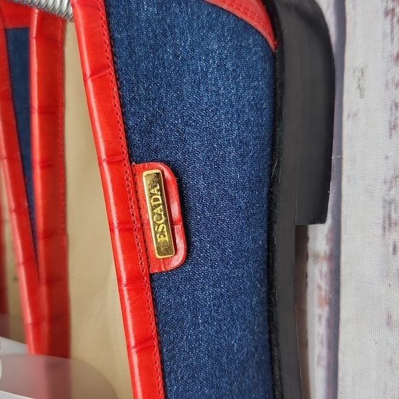 ESCADA | Rare Vintage Denim Moccasin Loafers Size 6 - Picture 2 of 11